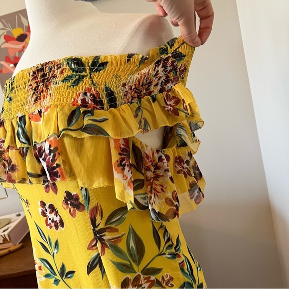 TULAROSA Yellow Floral Strapless Dress - Picture 4 of 9